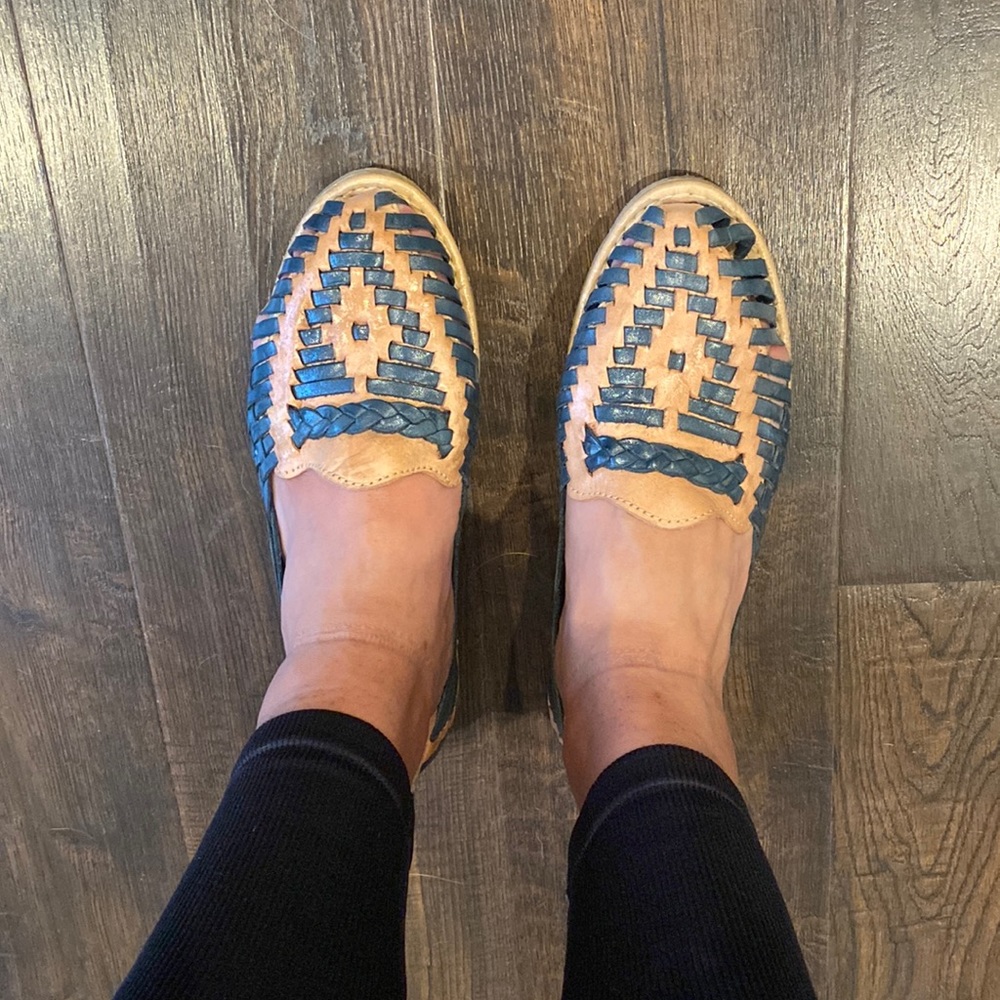 Blue & tan Huaraches